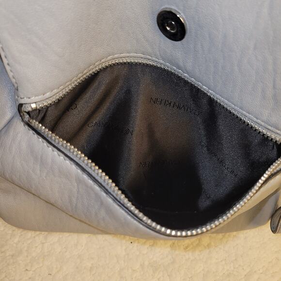 CALVIN KLEIN Blue Gray‎ Triple Compartment Leather Backpack - Picture 9 of 12